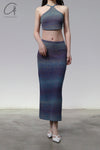 SWAYING/KNIT Gradient Strapless Halter Top SW23SS1T37 Gradient Blue PS61